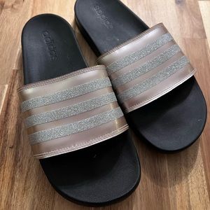 Adidas Sparkle Pink Slides